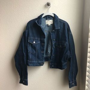 Letterpress Cropped Jean Jacket 